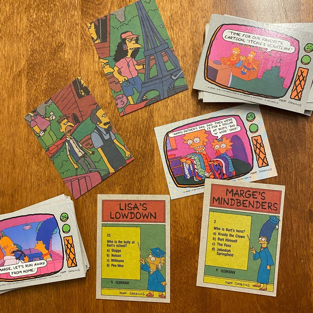 Vintage 90s Simpsons Trading Cards
